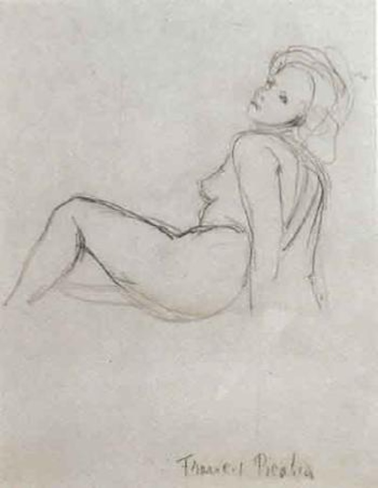 Nu assis, les bras en arriere by Francis Picabia