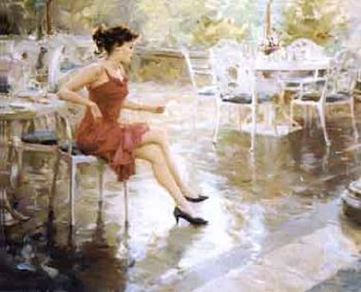 In the cafe after the rain by Constantin Razoumov