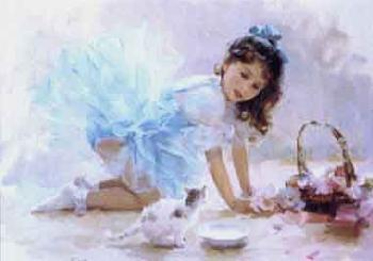 Playing with a kitten by Constantin Razoumov
