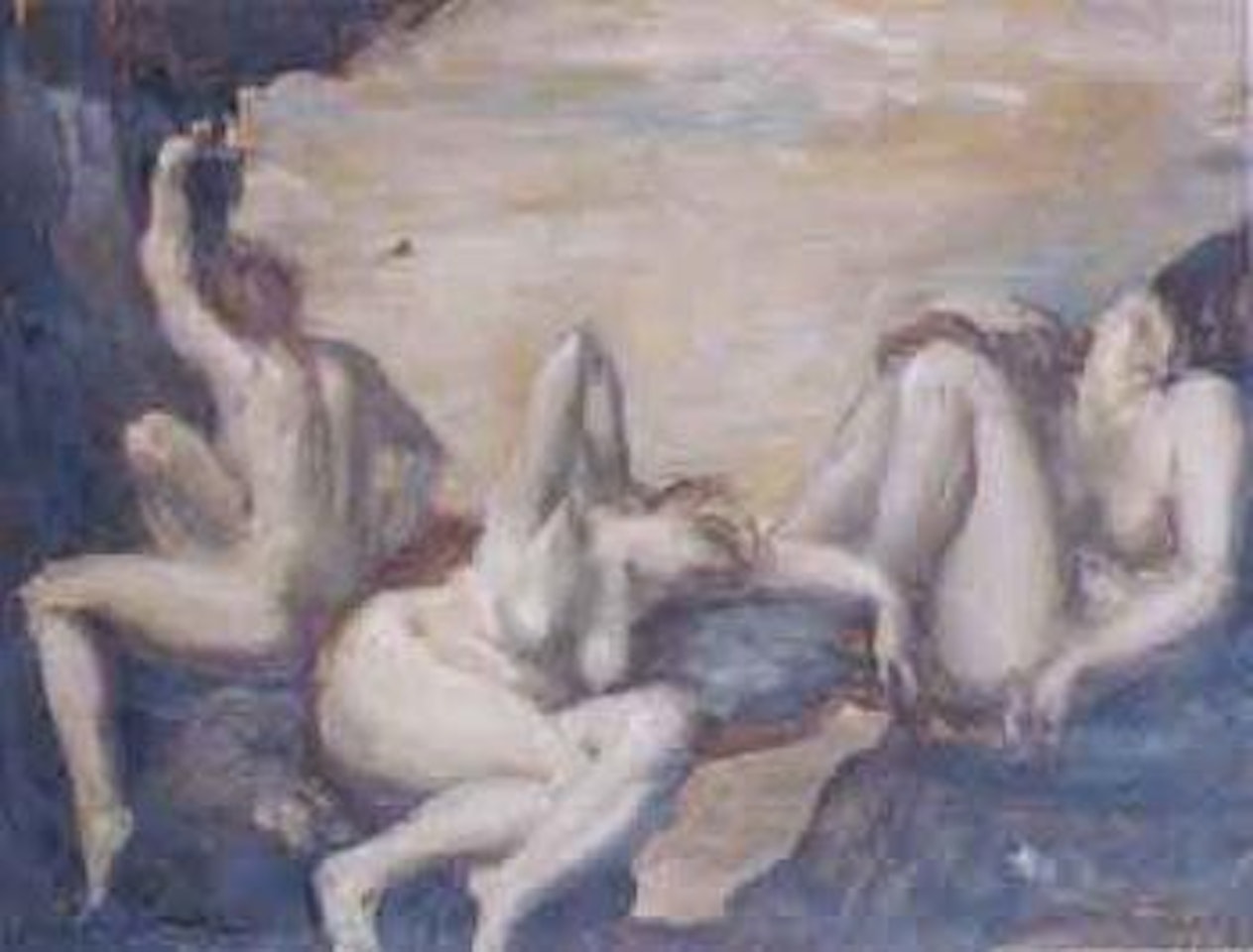 Reclining nudes in a landscape by Augustus Edwin John
