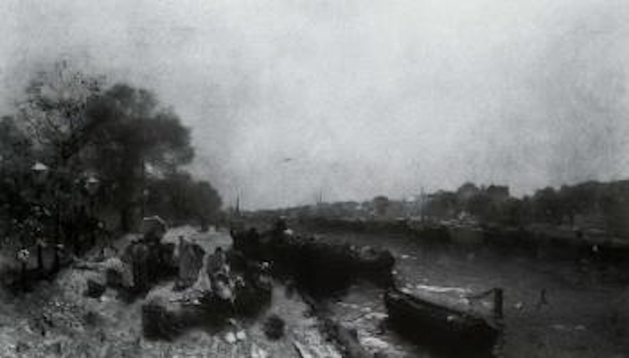 Canalside fishmarket by Gerhard Arij Ludwig Morgenstjerne Munthe