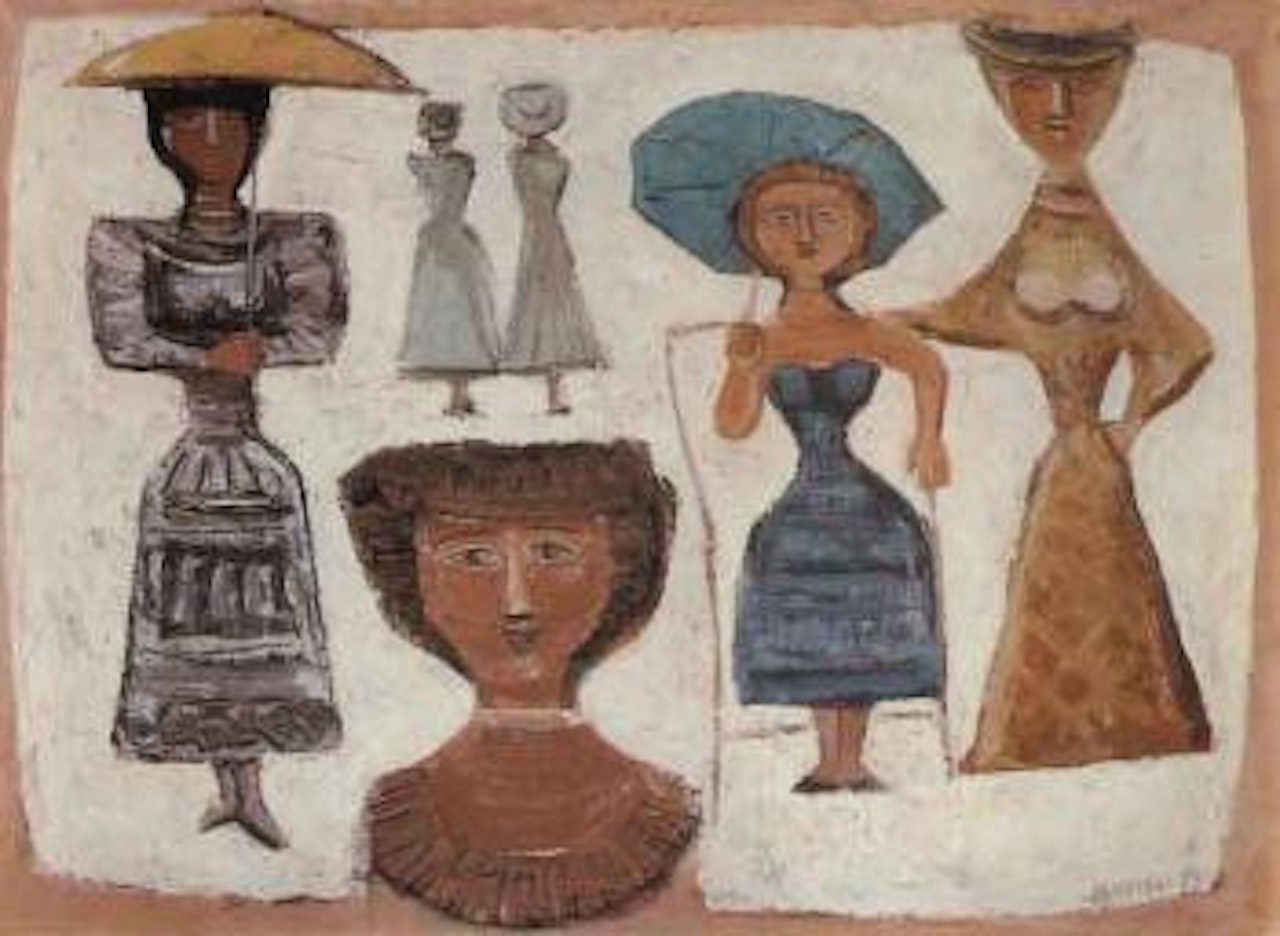 Two little umbrellas by Massimo Campigli