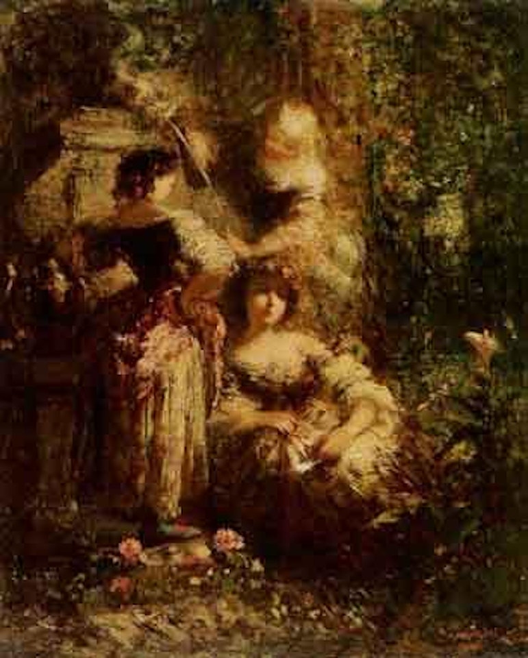 Femmes a la fontaine by Adolphe Monticelli