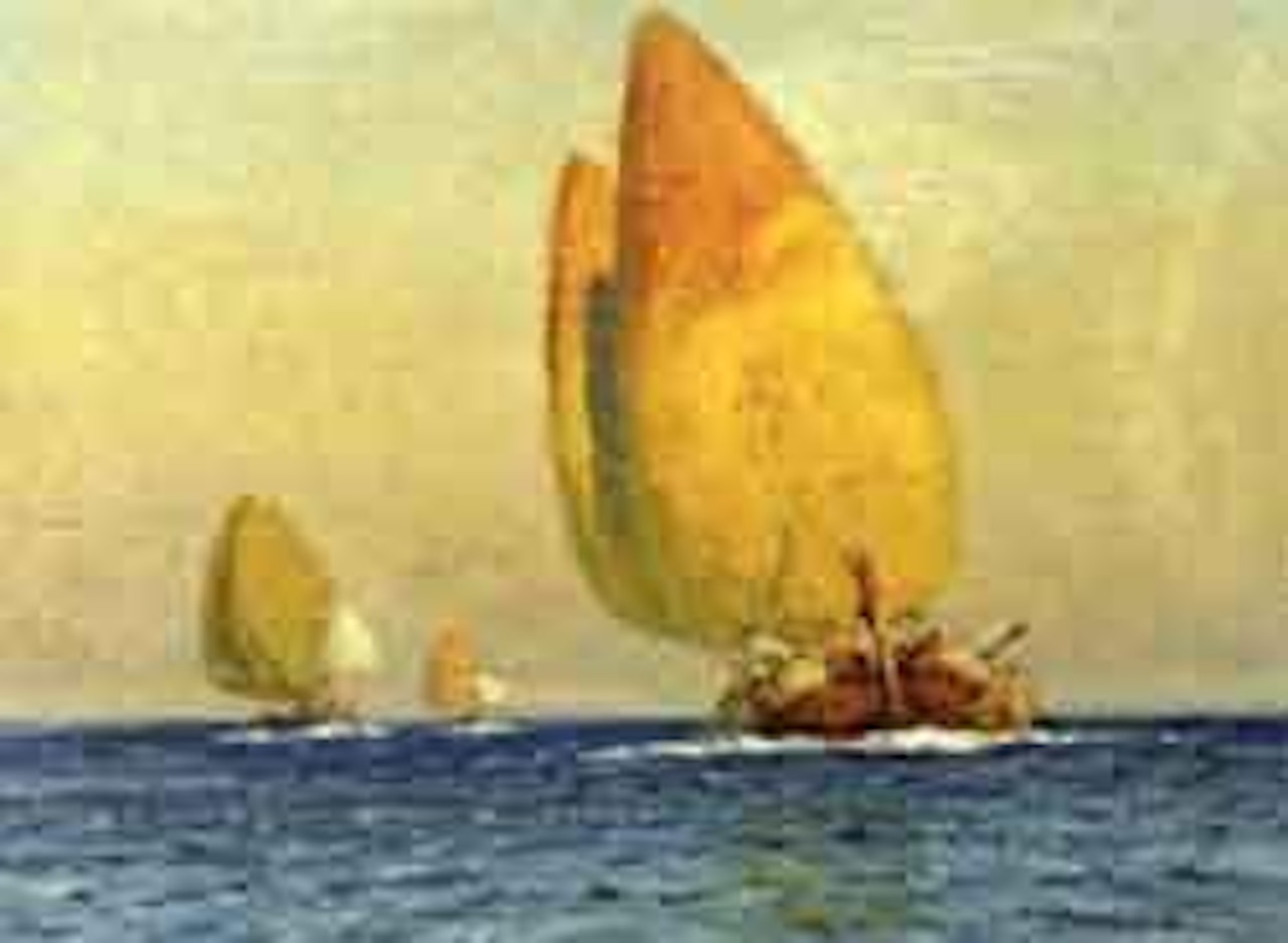 Barche al largo by Ugo Flumiani