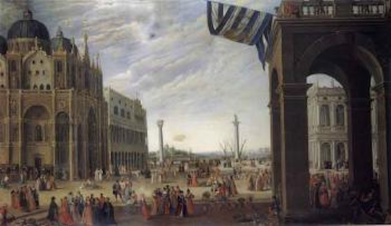 Vue imaginaire de la basilique St Marc, du Palais des Doges et la Piazetta by French School