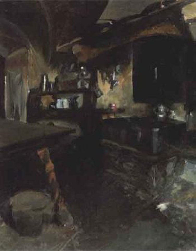 Interior of a kitchen by Giovanni Giacometti