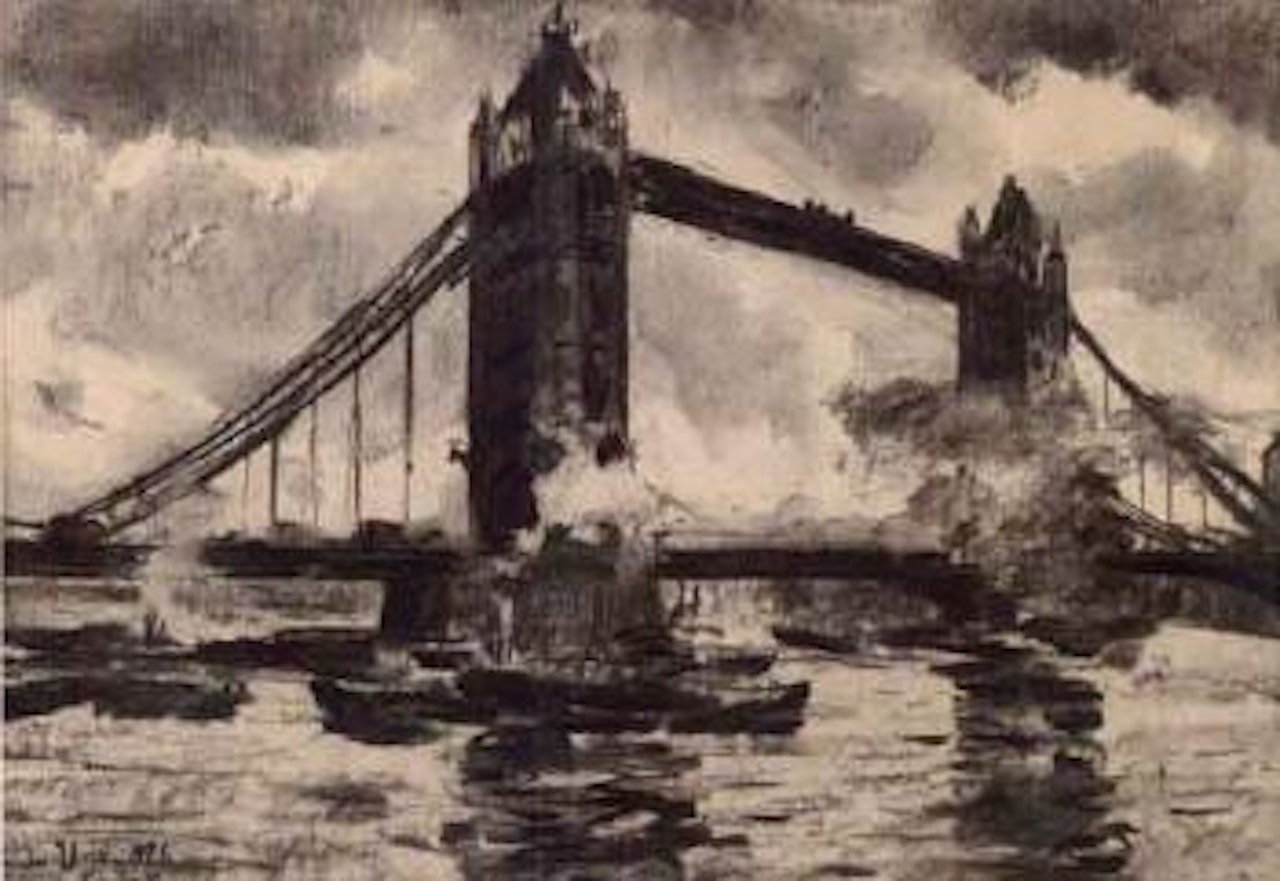 View of tower Bridge, London by Lesser Ury