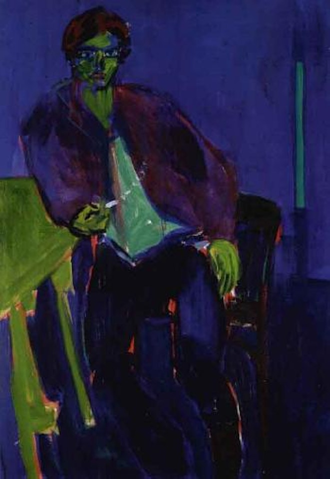 Self at green table by Rainer Fetting