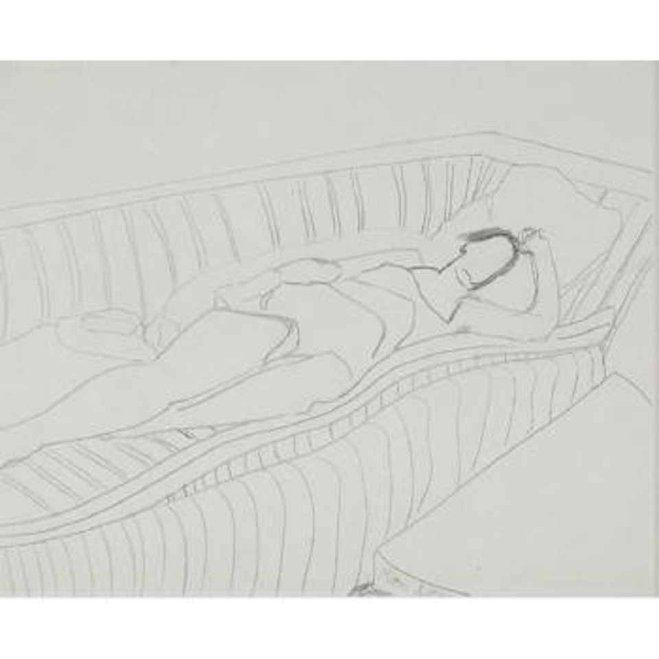 Swimmer asleep by Milton Avery