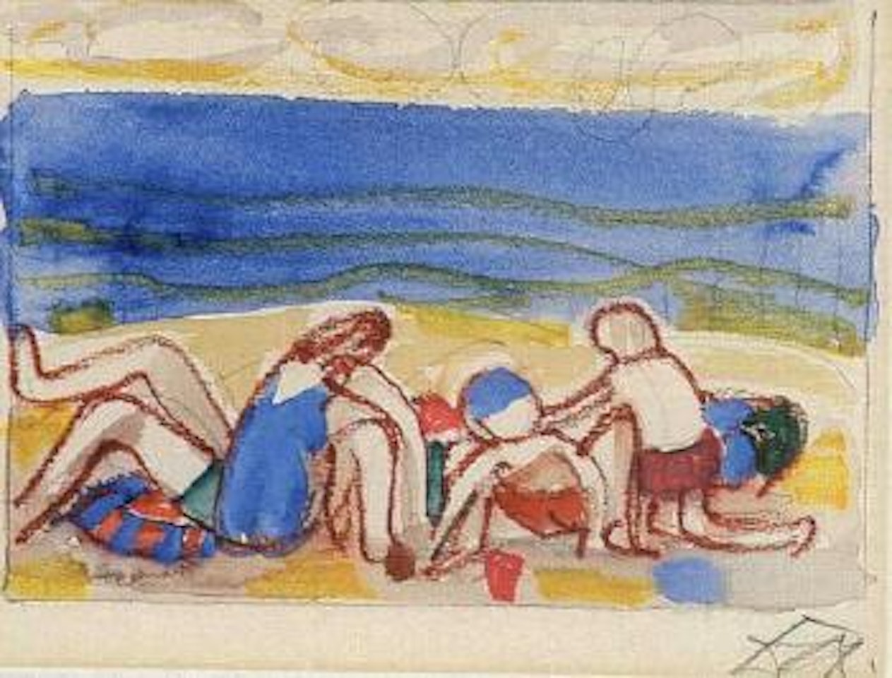 Children on the beach by Otto Dix