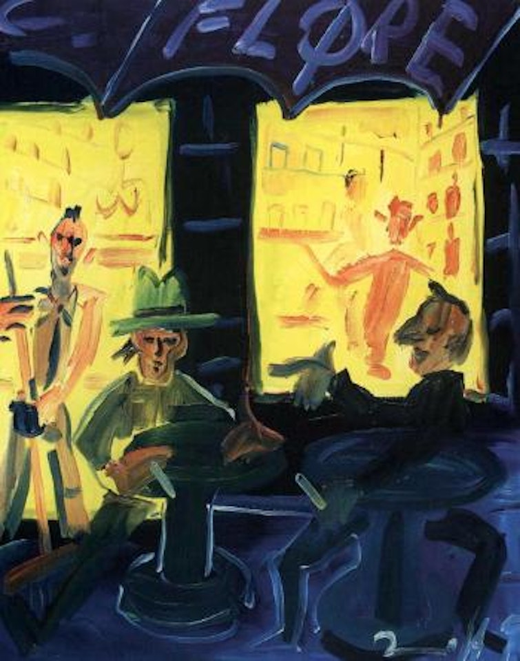 Cafe Flore, self with Joseph Beuys by Jörg Immendorff
