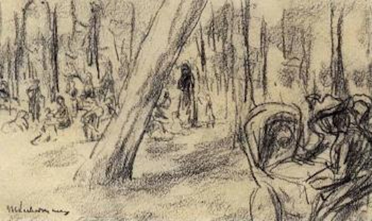 Children playing under a tree by Max Liebermann