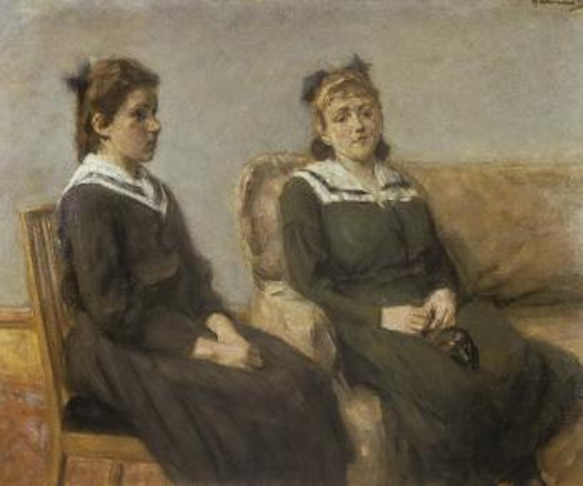Sisters - Hertha and Hilde Bohm by Max Liebermann