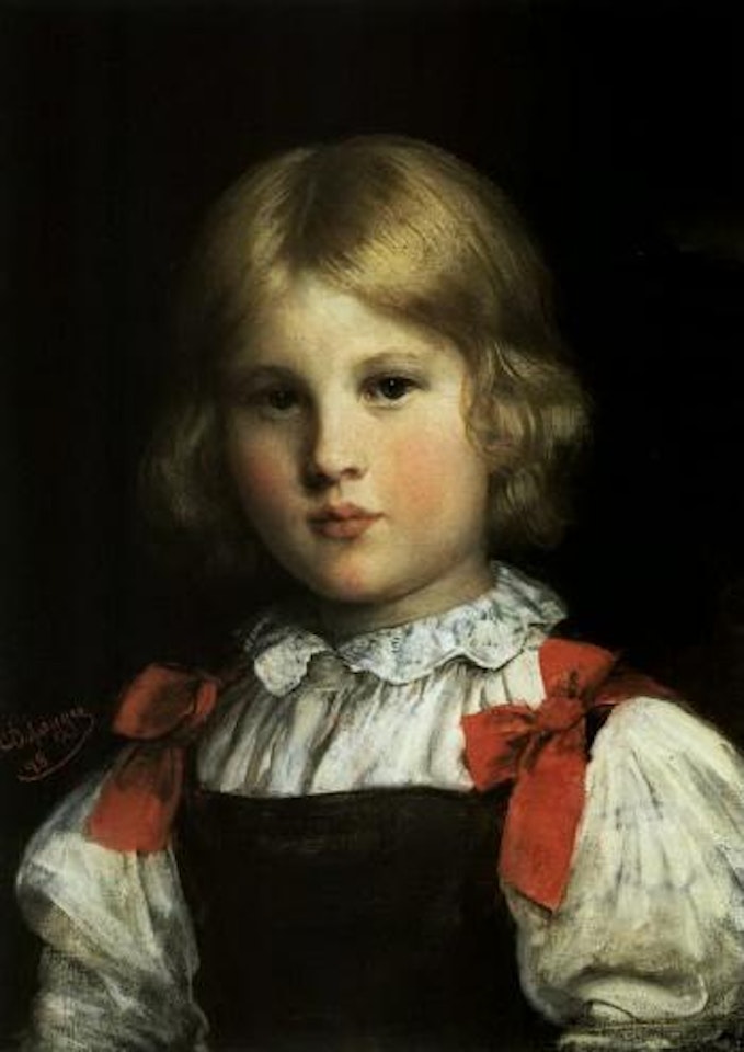 Portrait of Defregger's daughter by Franz von Defregger