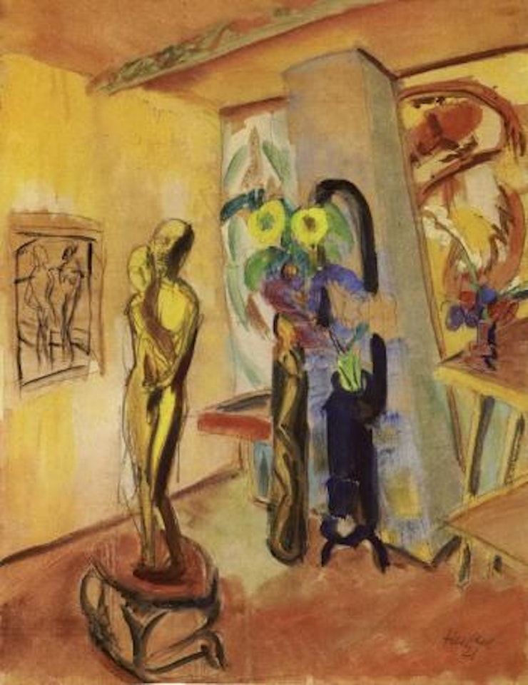 In the studio by Erich Heckel