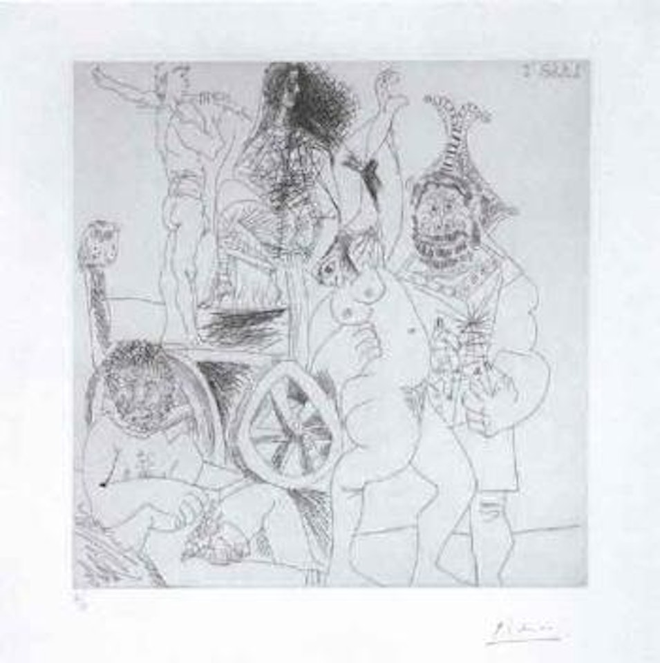 Eau forte et pointe seche 2 aout 1968I by Pablo Picasso