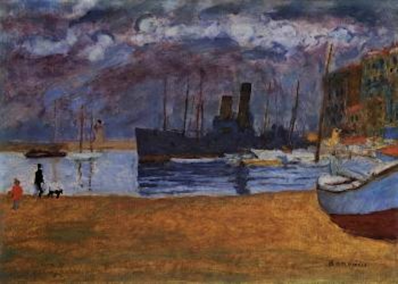 Port gris et vapeur ou le port de Cannes by Pierre Bonnard