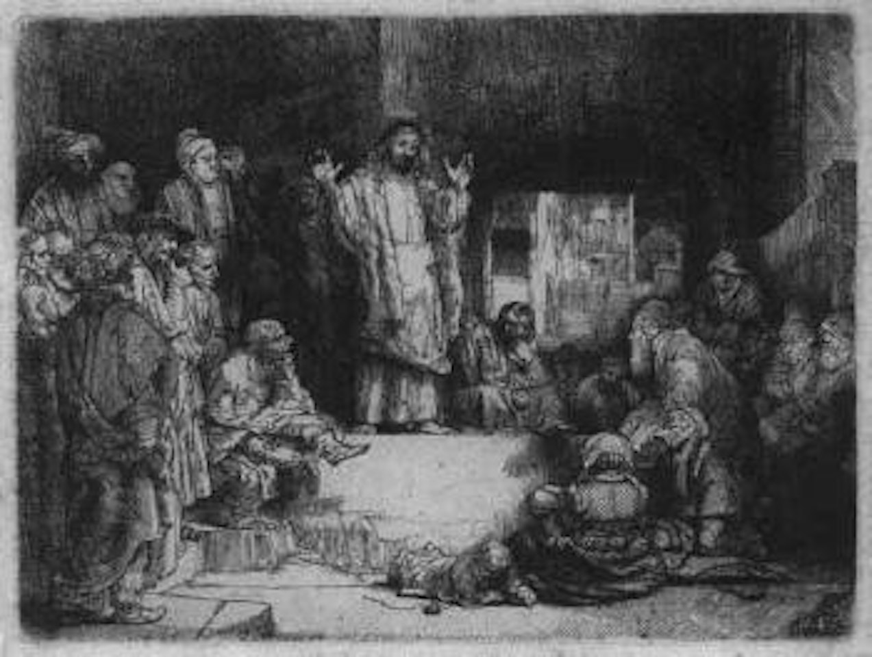 Christ preaching - La petite tombe by Attributed to Rembrandt Harmensz van Rijn