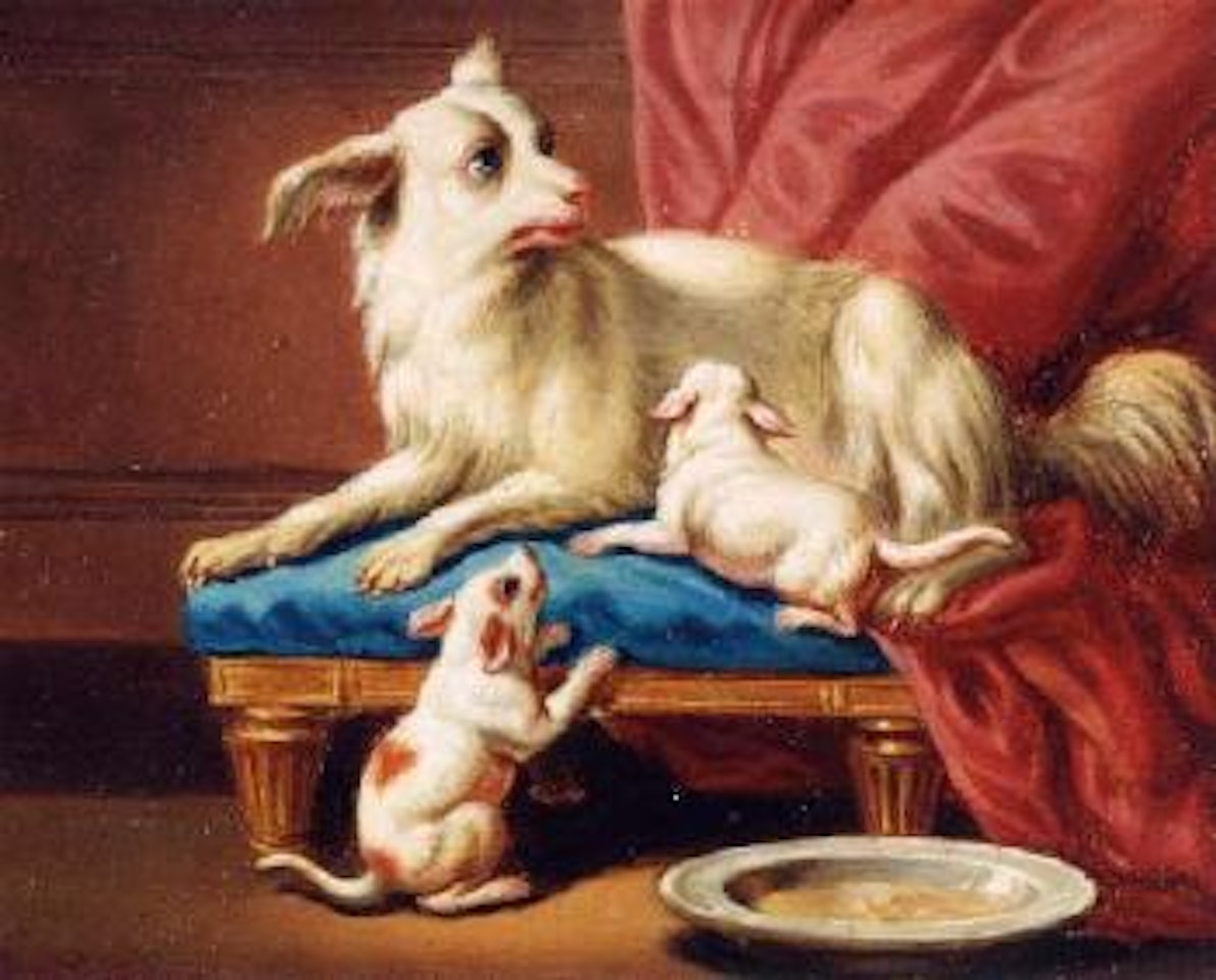 Mother's joy - bitch with puppies by Henriette Ronner-Knip