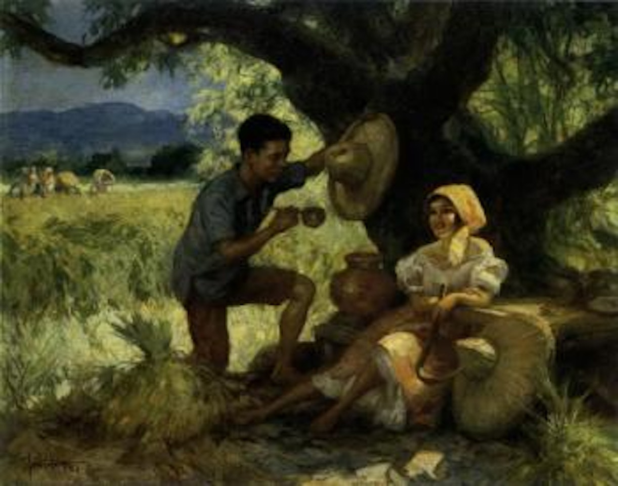 Resting under the mango tree by Fernando Amorsolo