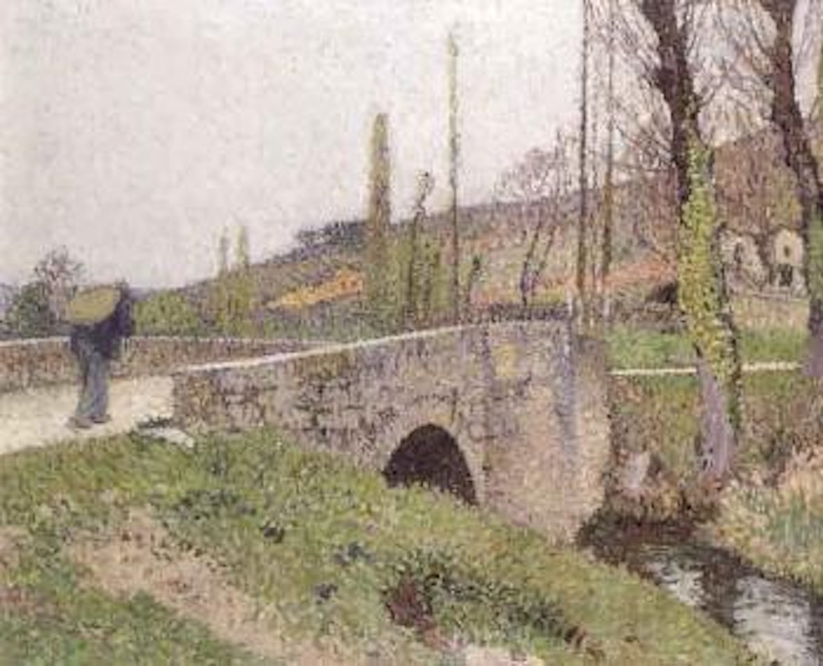 Paysage sur le pont dans la vallee du Vert by Henri Jean Guillaume Martin
