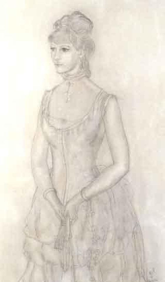 Jeune fille a l'eventail by Leonard Tsuguharu Foujita
