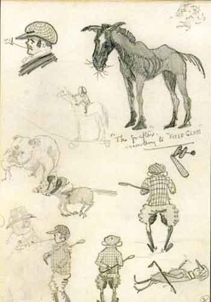 Vignettes of racing and canine interest by Joseph Crawhall