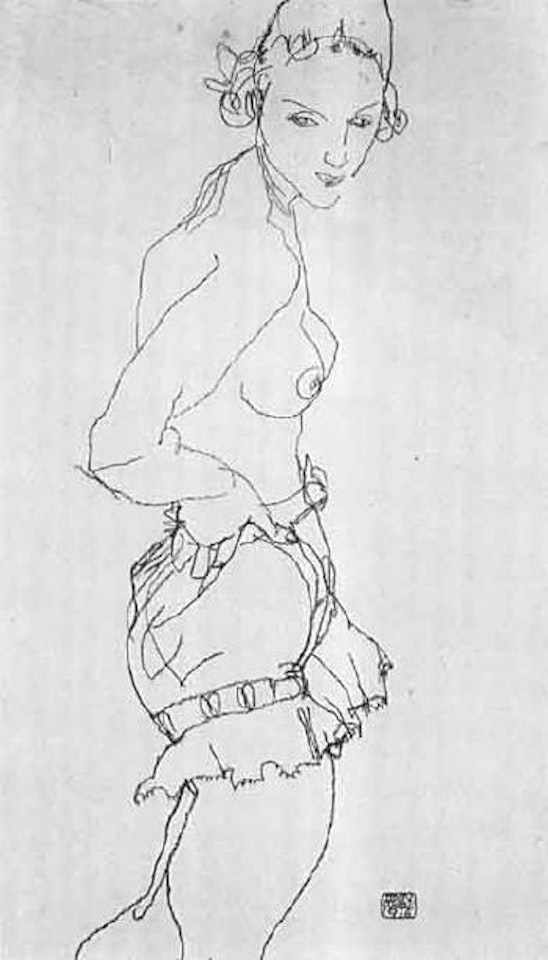 Nude study by Egon Schiele