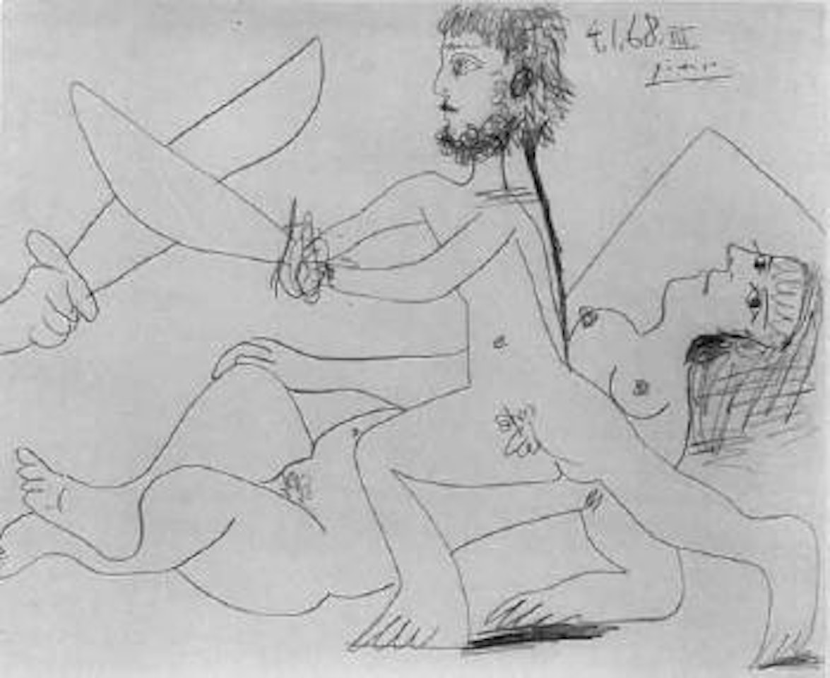 Nu couche et homme au sabre by Pablo Picasso
