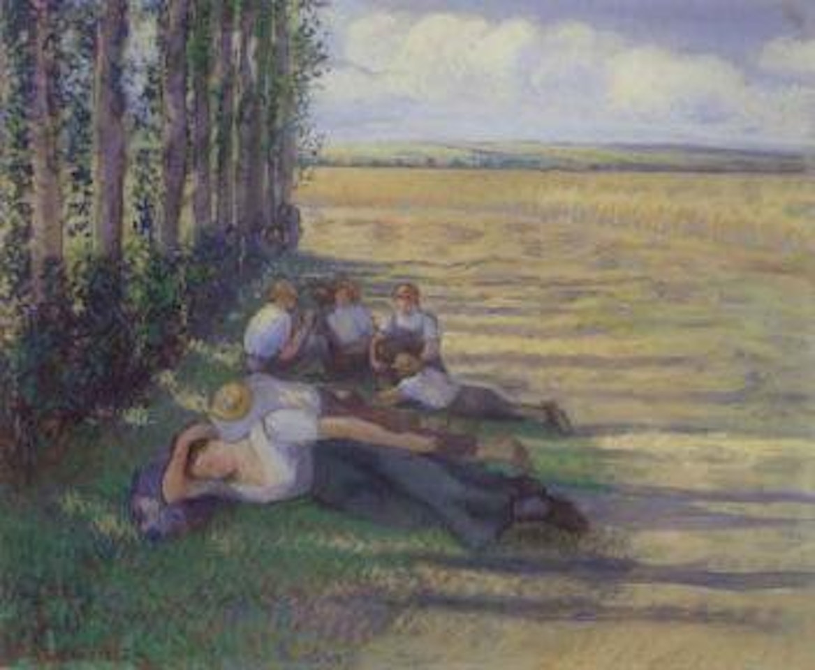 Le repos des moissonneurs by Camille Pissarro