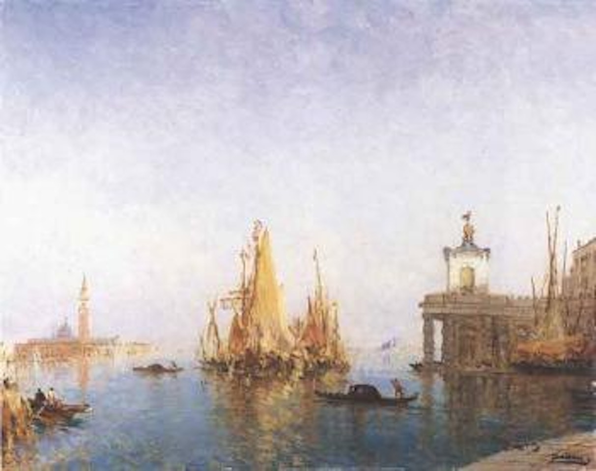 The Dogana and Isola San Georgio from St Marks by Félix Ziem