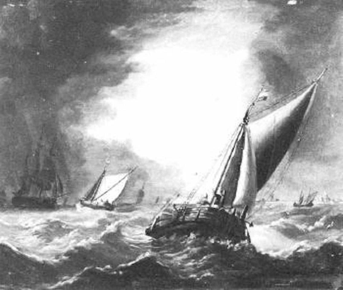Shipping under stormy skies by Charles Martin Powell