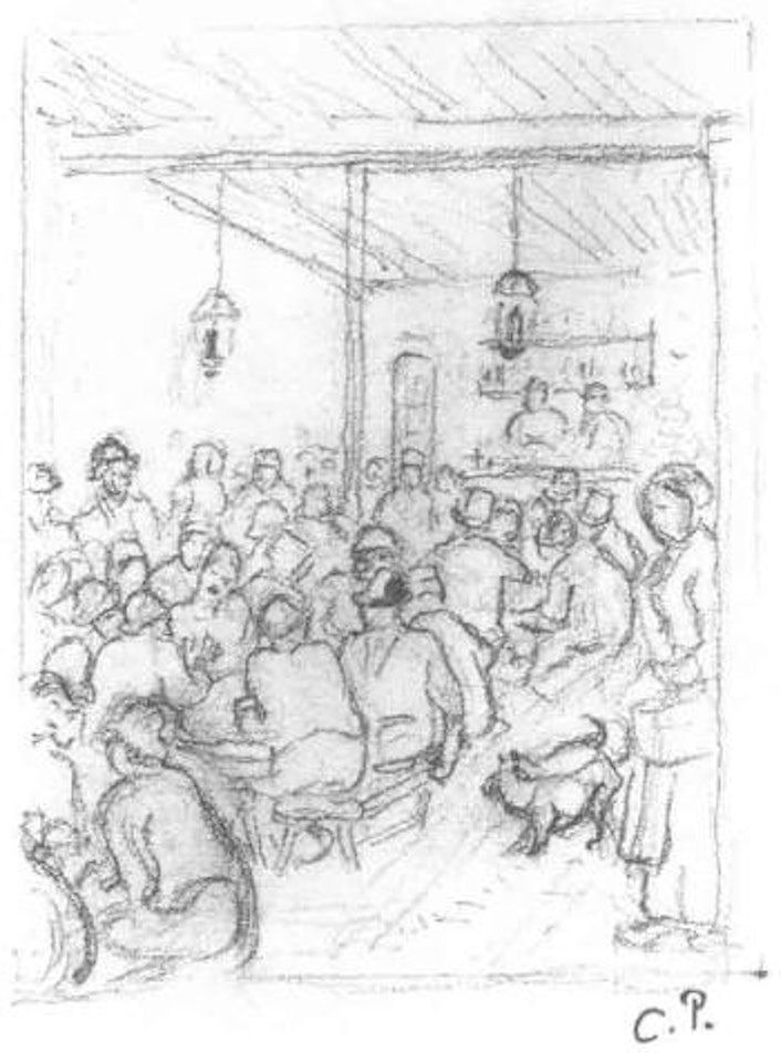 Interieur de cafe by Camille Pissarro