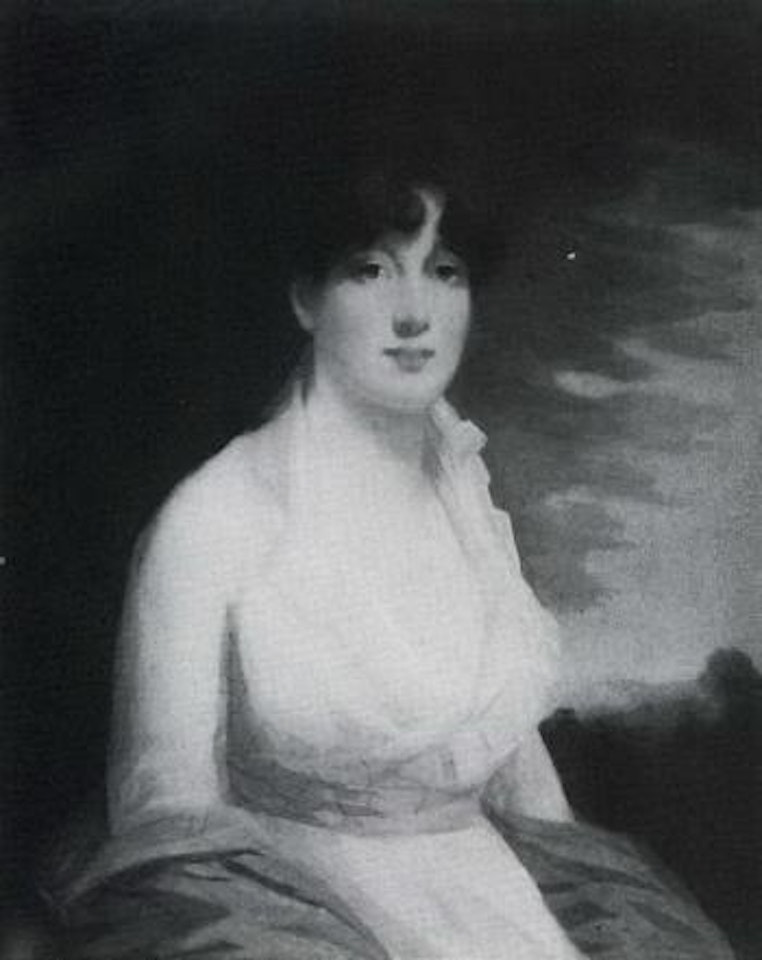 Portrait of lady wearing a white dress by Henry Raeburn