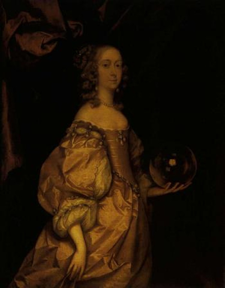 Portrait of lady standing holding globe by Anthony van Dyck