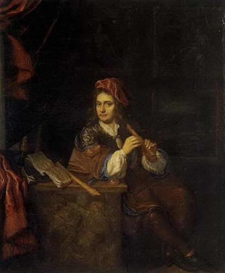 Portrait of man in interior by Nicolaes Maes