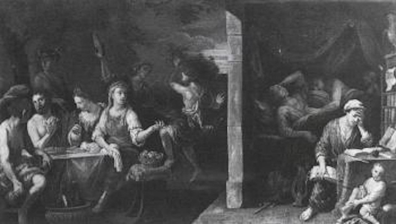 Allegorical scene with banquet of the gods by German School