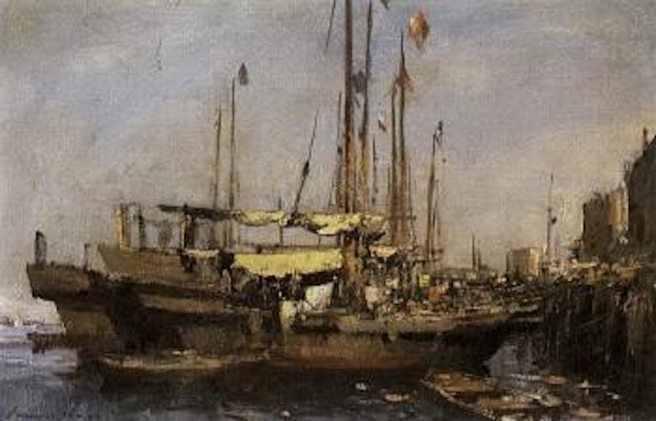 Junks at West Point, Hong Kong by Edward Seago