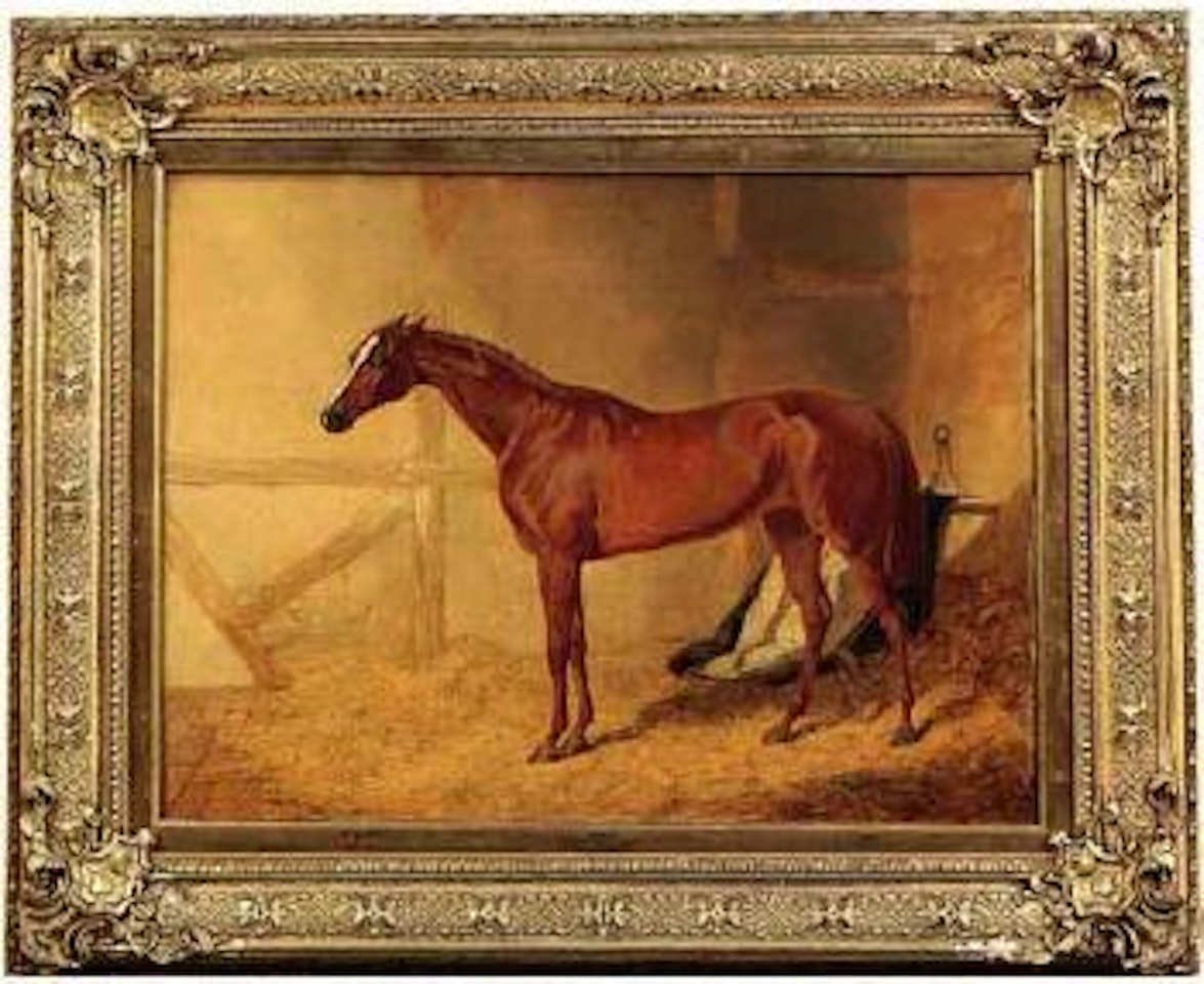 Poison chestnut racehorse in stable by John Frederick Herring