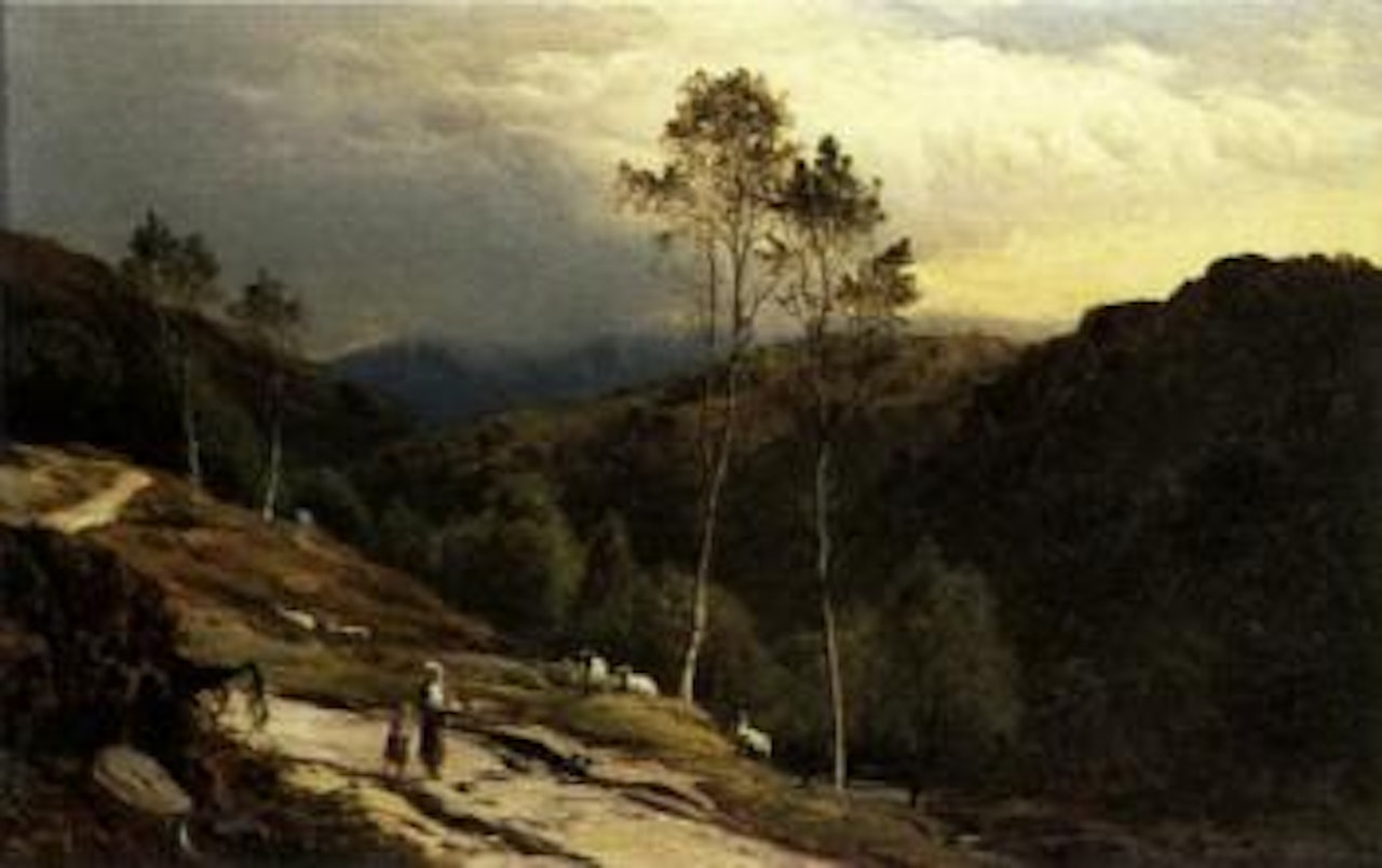 Near Bettws-y-Coed, North Wales. Lake scene in North Wales by Sidney Richard Percy