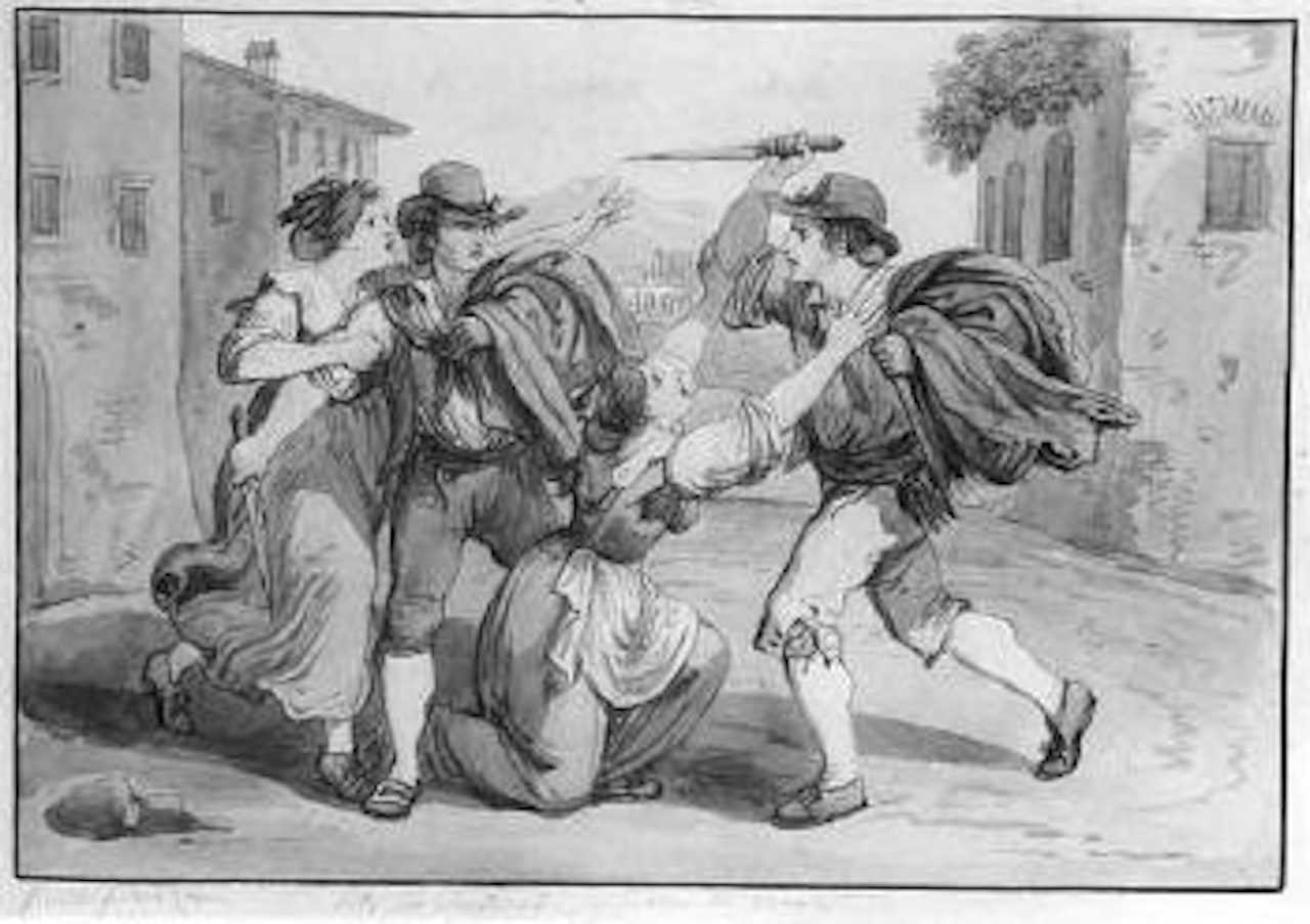 Lovers quarrel by Bartolomeo Pinelli