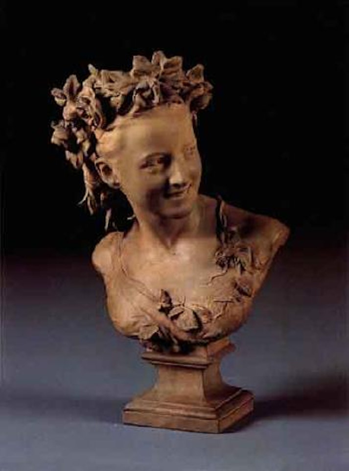 'La rieuse aux roses' - bust of woman, hair garlanded with flowers by Jean-Baptiste Carpeaux