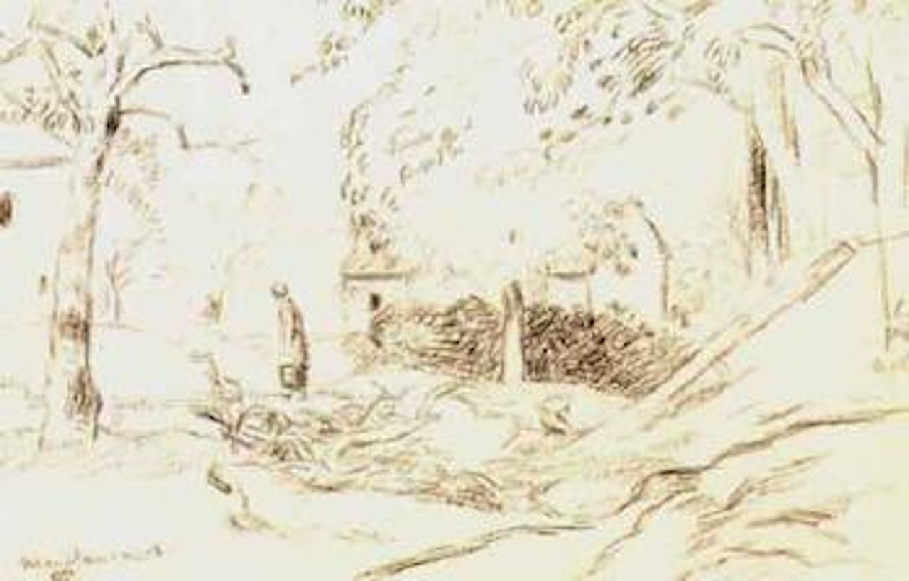 Une ferme a Montfoucault by Camille Pissarro