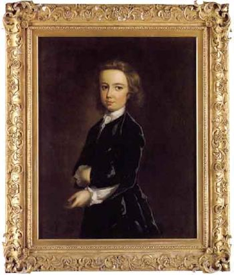 Portrait of Peter Brooke in blue velvet coat by English School