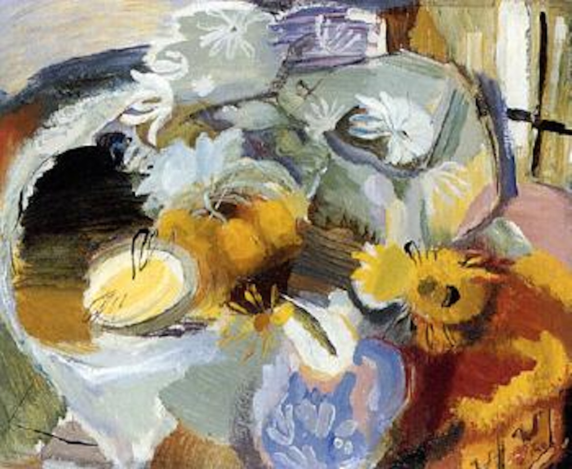 Flower group, yellow and green by Ivon Hitchens