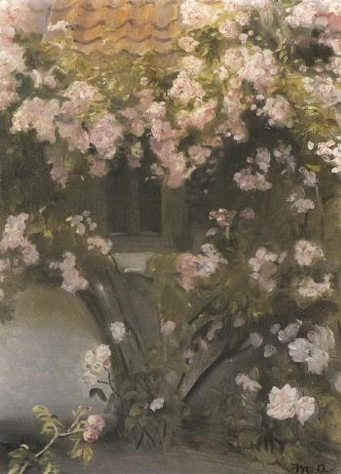 Climbing roses by Michael Ancher