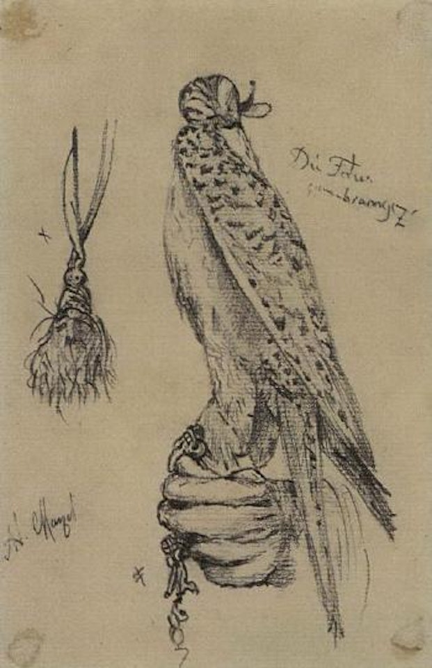 A falcon by Adolph Menzel