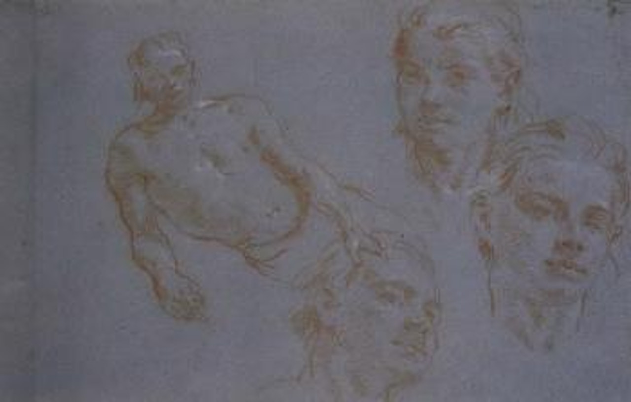 Studies of a nude and head. Reclining nude by Giovanni Battista Tiepolo