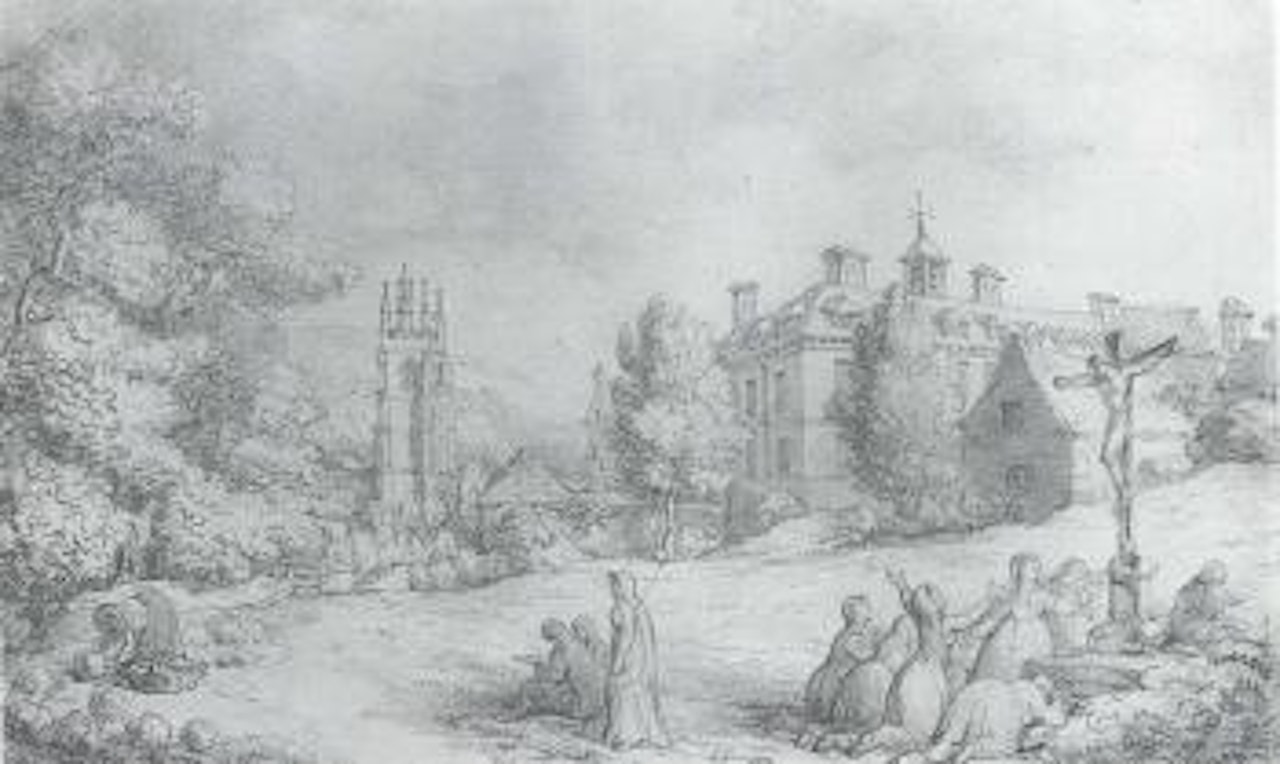 View of the Convent at Lanhearne, near St. Columb, Cornwall by Thomas Rowlandson