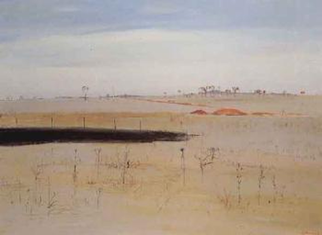 Wimmera landscape with trench by Arthur Merric Bloomfield Boyd
